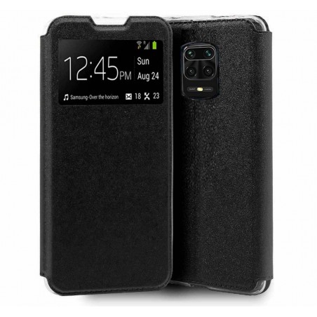 Funda Libro Soporte con Ventana para Xiaomi Redmi Note 9S / Note 9 Pro Color Negra