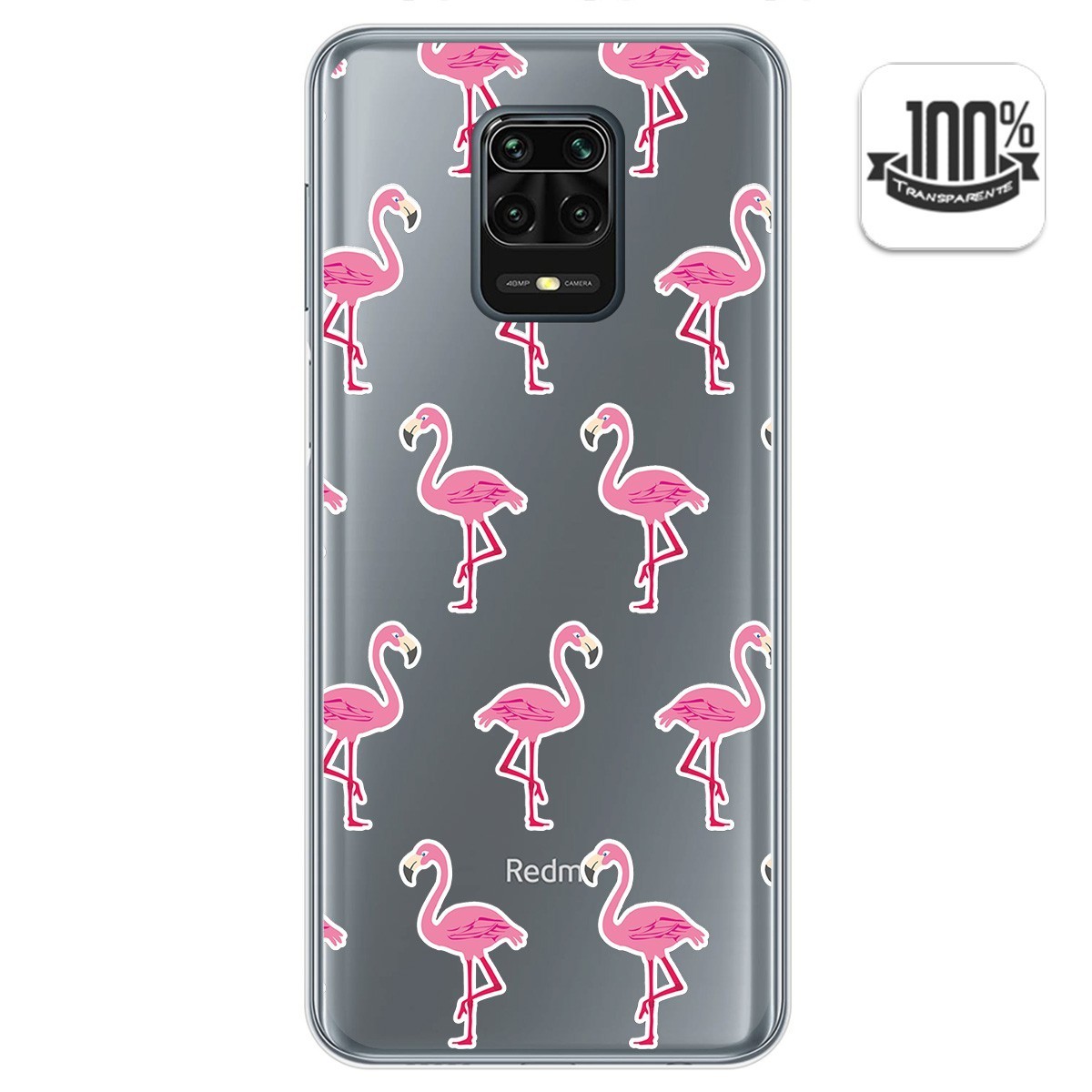 Funda Gel Transparente para Xiaomi Redmi Note 9S / Note 9 Pro diseño Flamenco Dibujos