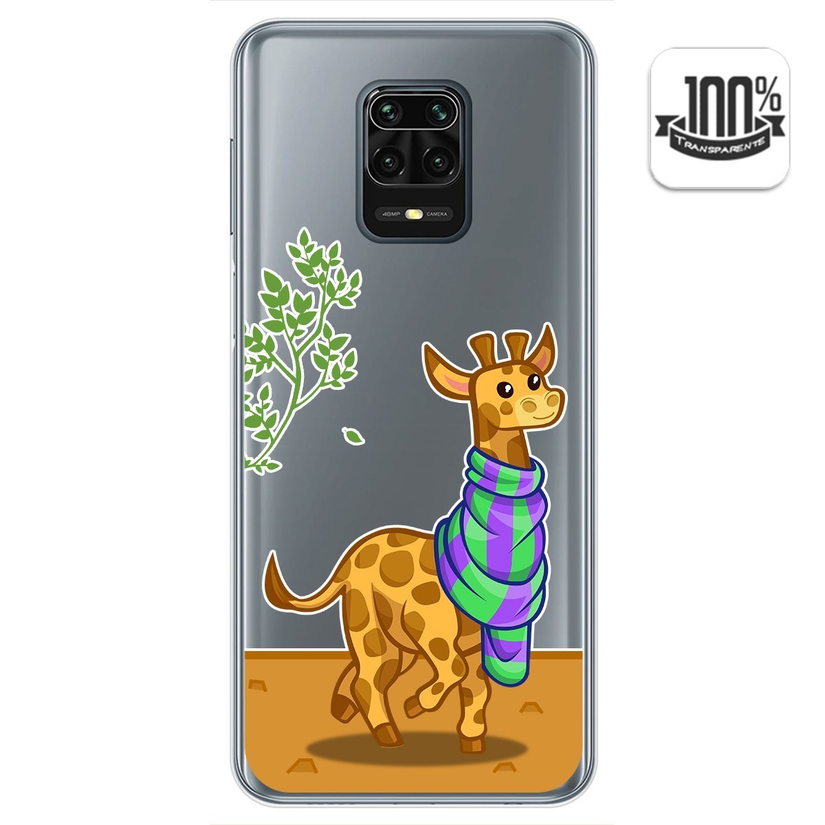 Funda Gel Transparente para Xiaomi Redmi Note 9S / Note 9 Pro diseño Jirafa Dibujos