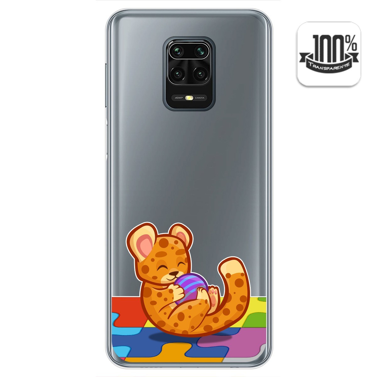 Funda Gel Transparente para Xiaomi Redmi Note 9S / Note 9 Pro diseño Leopardo Dibujos