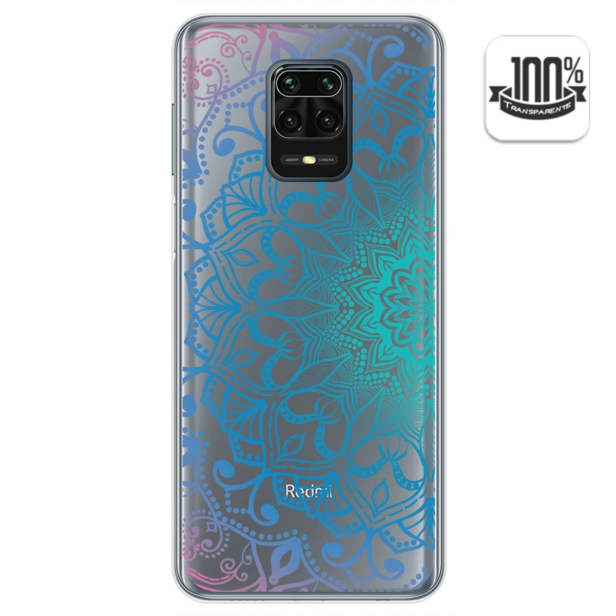 Funda Gel Transparente para Xiaomi Redmi Note 9S / Note 9 Pro diseño Mandala Dibujos