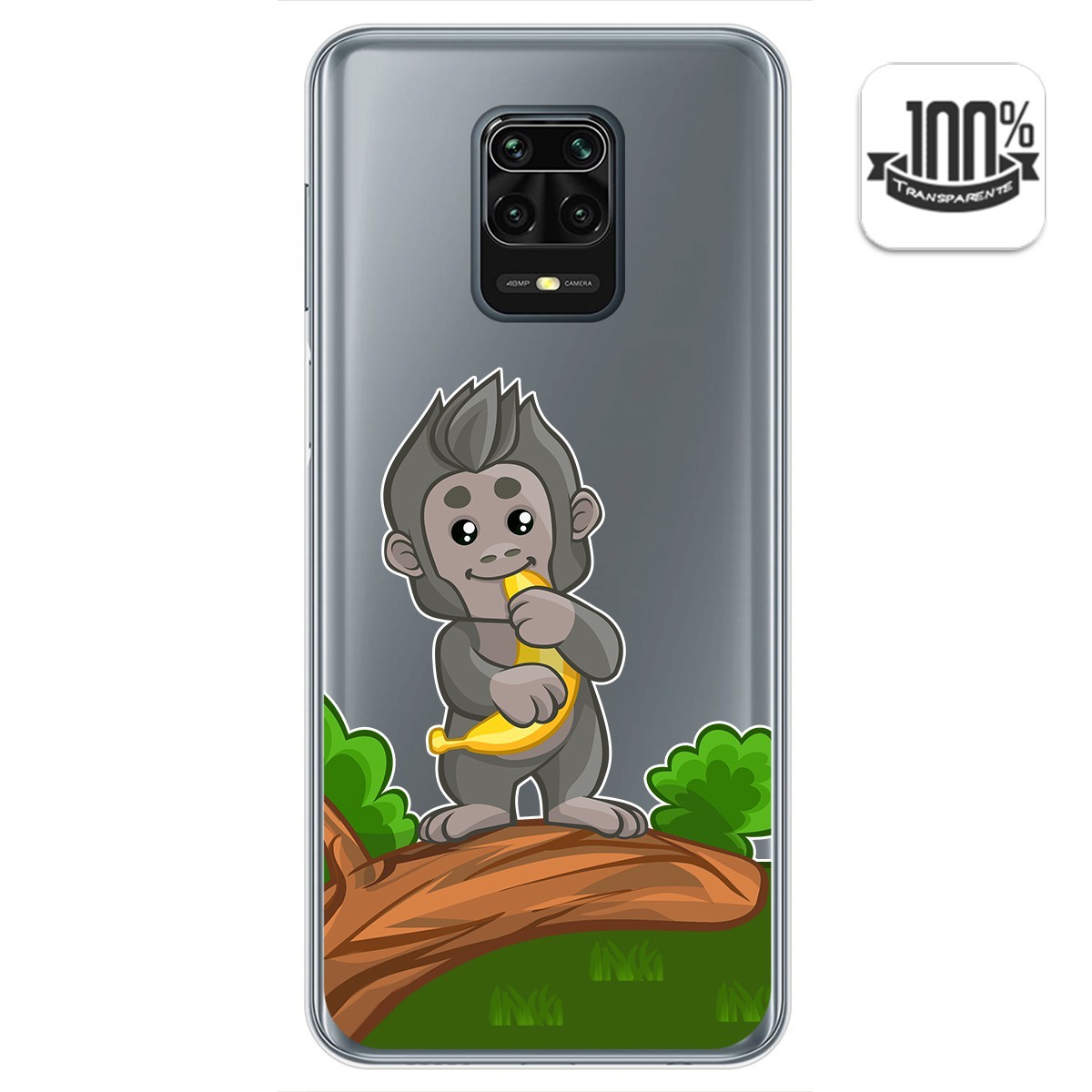 Funda Gel Transparente para Xiaomi Redmi Note 9S / Note 9 Pro diseño Mono Dibujos