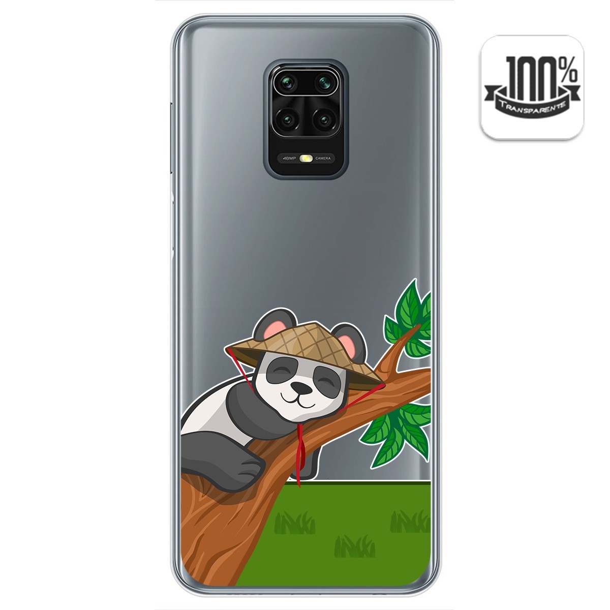 Funda Gel Transparente para Xiaomi Redmi Note 9S / Note 9 Pro diseño Panda Dibujos