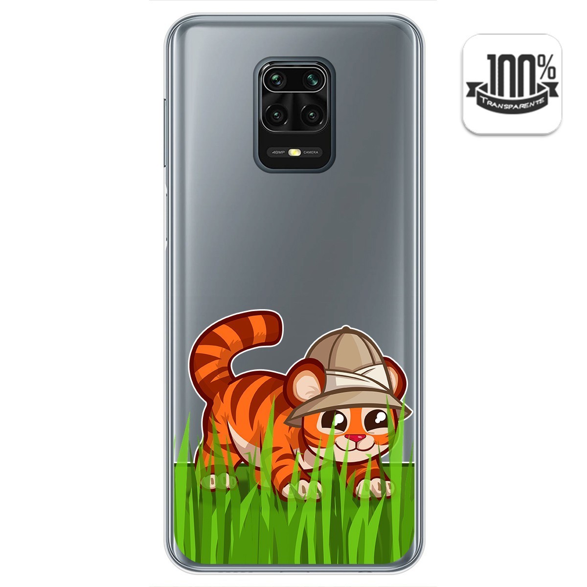 Funda Gel Transparente para Xiaomi Redmi Note 9S / Note 9 Pro diseño Tigre Dibujos