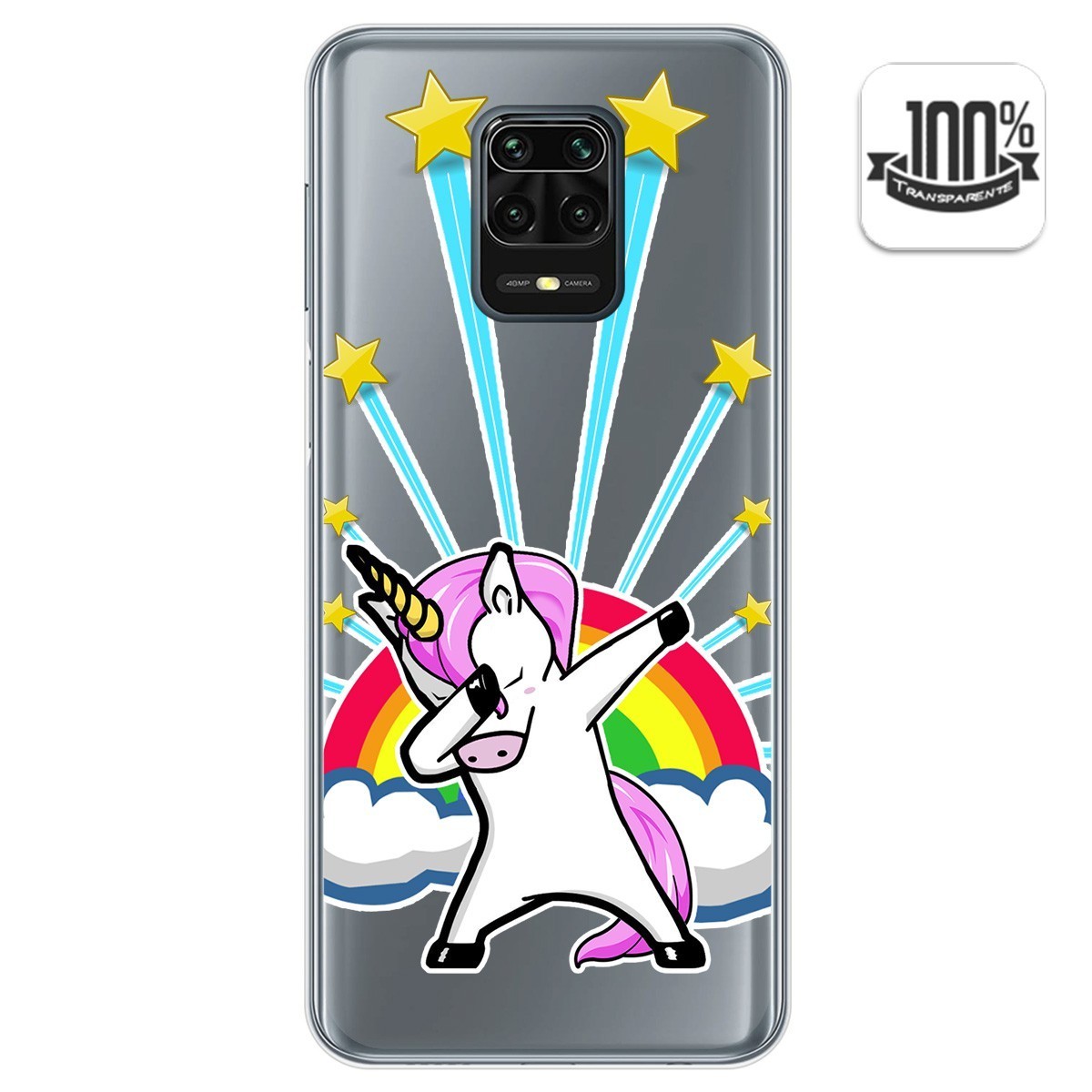 Funda Gel Transparente para Xiaomi Redmi Note 9S / Note 9 Pro diseño Unicornio Dibujos