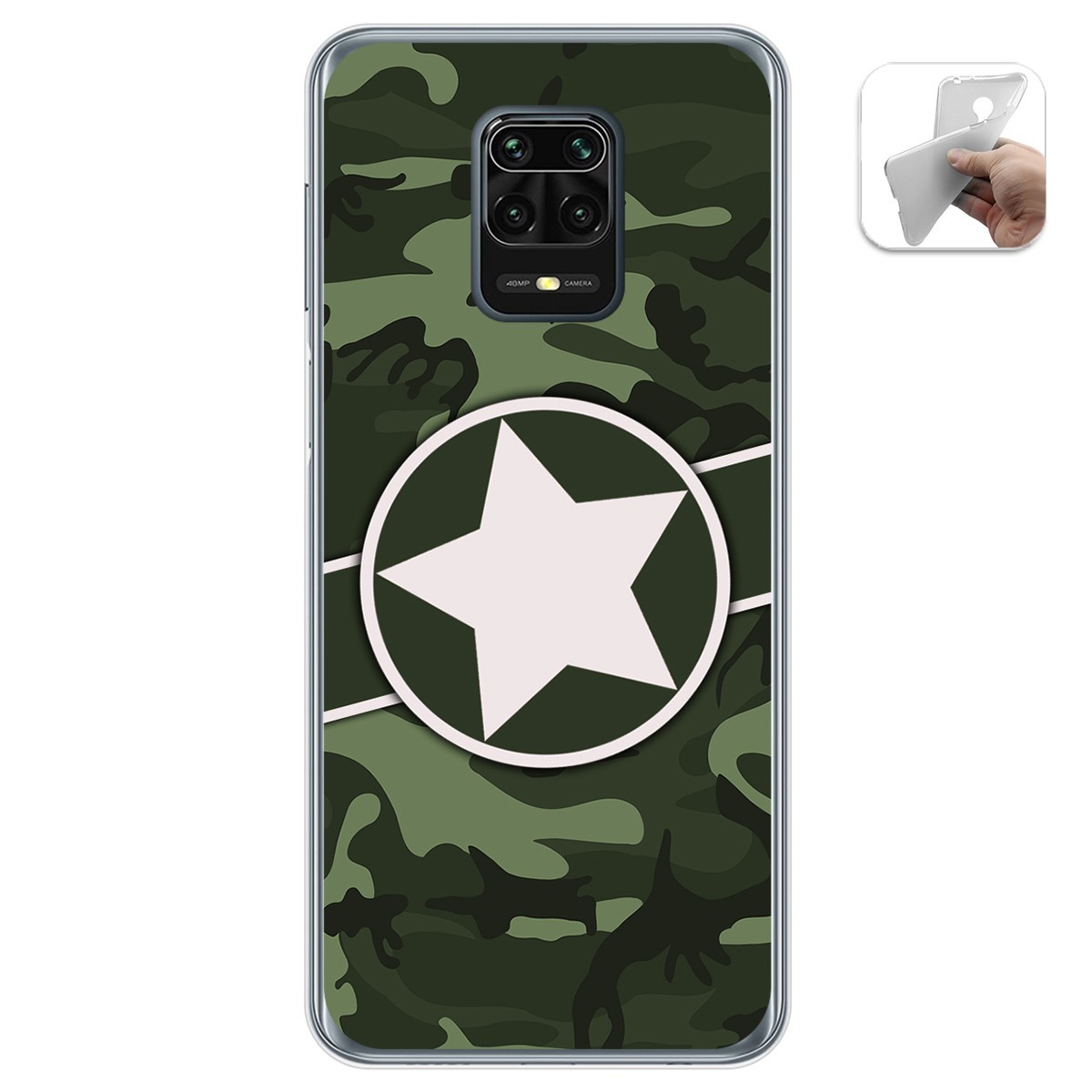Funda Gel Tpu para Xiaomi Redmi Note 9S / Note 9 Pro diseño Camuflaje 01 Dibujos