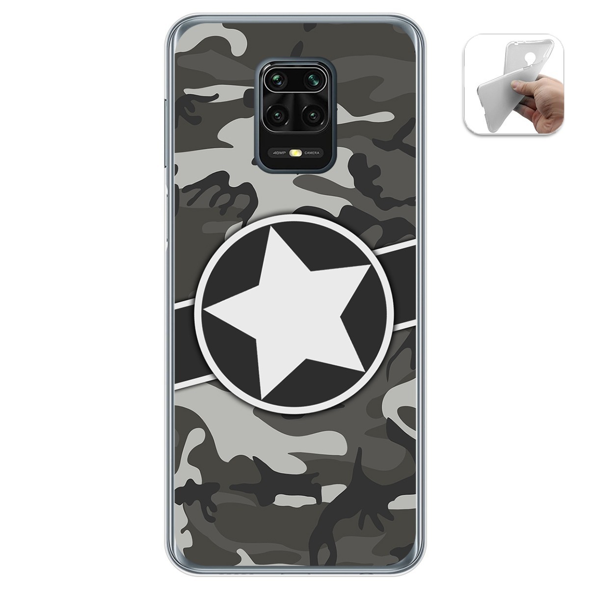 Funda Gel Tpu para Xiaomi Redmi Note 9S / Note 9 Pro diseño Camuflaje 02 Dibujos