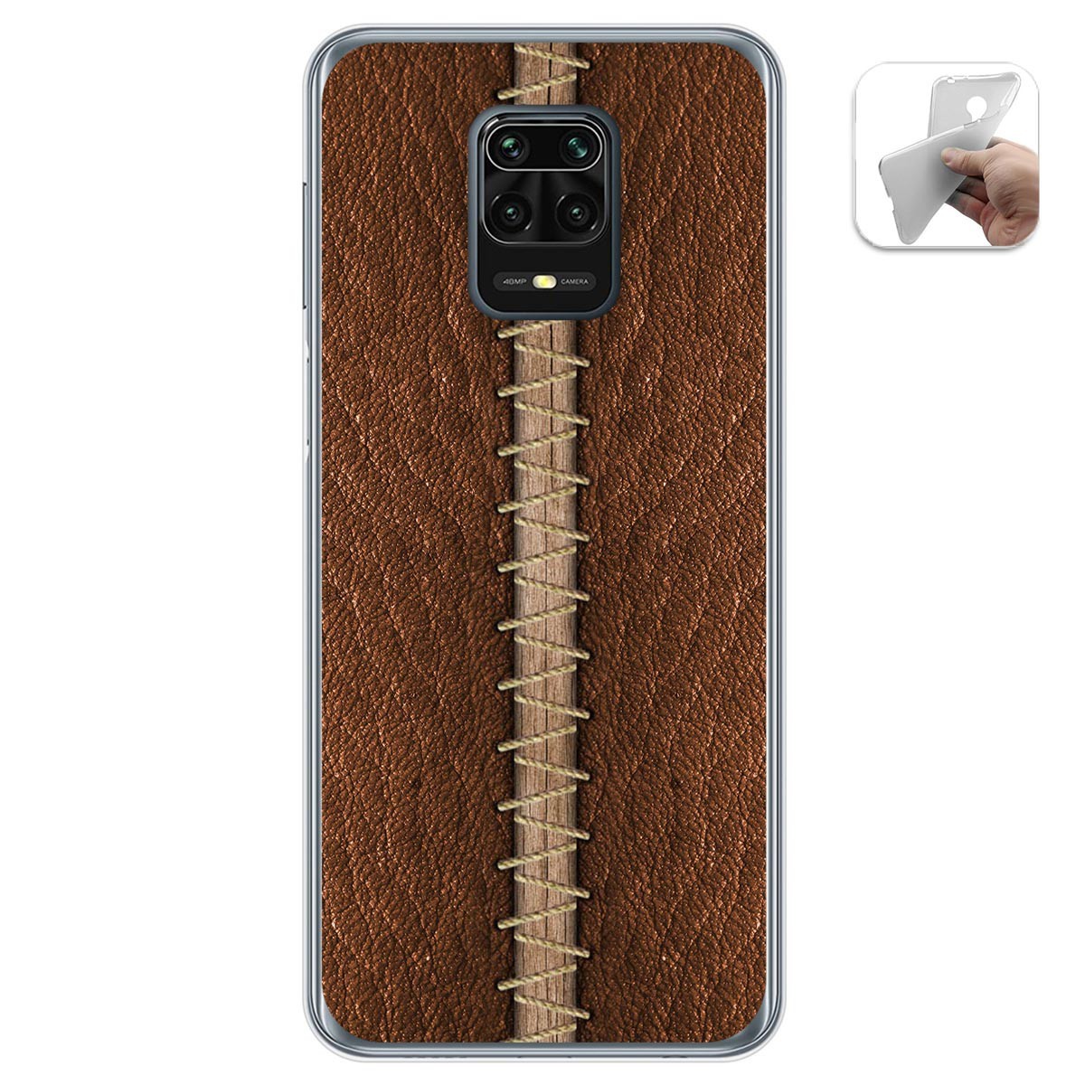 Funda Gel Tpu para Xiaomi Redmi Note 9S / Note 9 Pro diseño Cuero 01 Dibujos