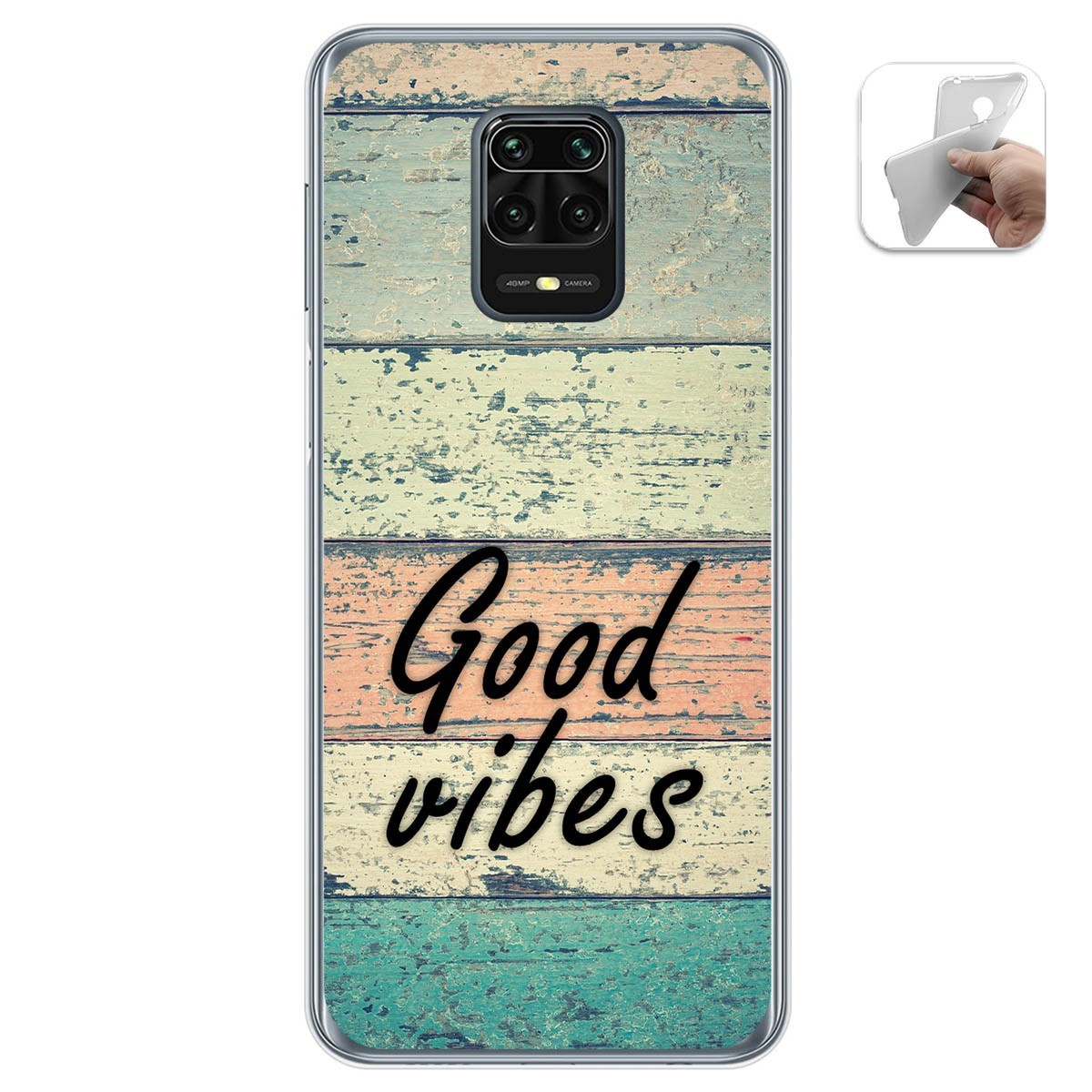 Funda Gel Tpu para Xiaomi Redmi Note 9S / Note 9 Pro diseño Madera 01 Dibujos