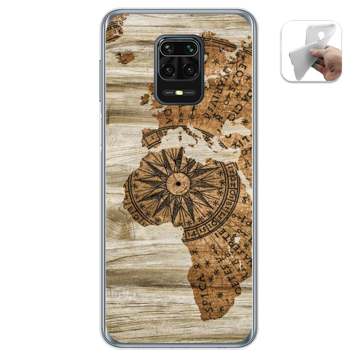 Funda Gel Tpu para Xiaomi Redmi Note 9S / Note 9 Pro diseño Madera 07 Dibujos