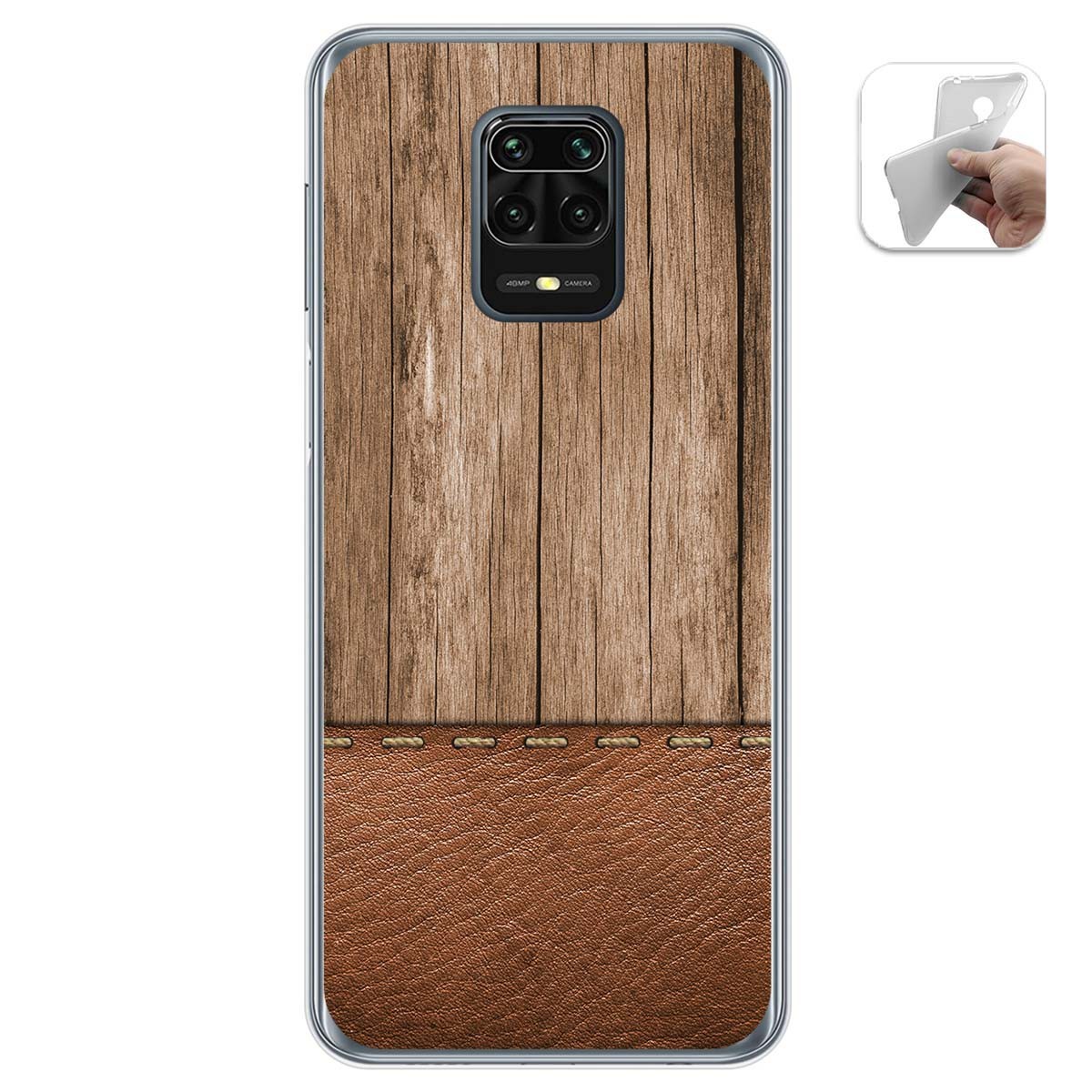 Funda Gel Tpu para Xiaomi Redmi Note 9S / Note 9 Pro diseño Madera 09 Dibujos