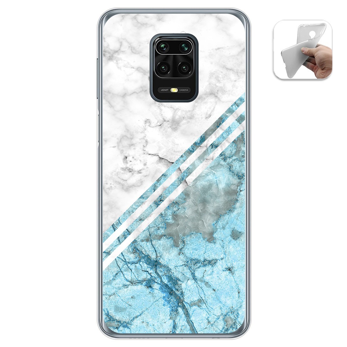 Funda Gel Tpu para Xiaomi Redmi Note 9S / Note 9 Pro diseño Mármol 02 Dibujos