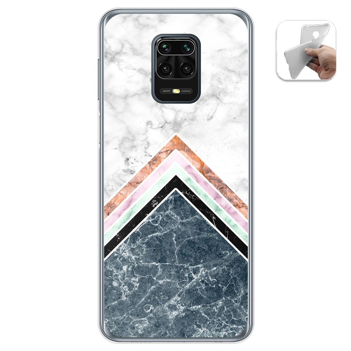 Funda Gel Tpu para Xiaomi Redmi Note 9S / Note 9 Pro diseño Mármol 05 Dibujos