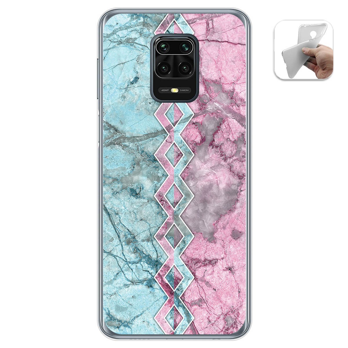Funda Gel Tpu para Xiaomi Redmi Note 9S / Note 9 Pro diseño Mármol 08 Dibujos