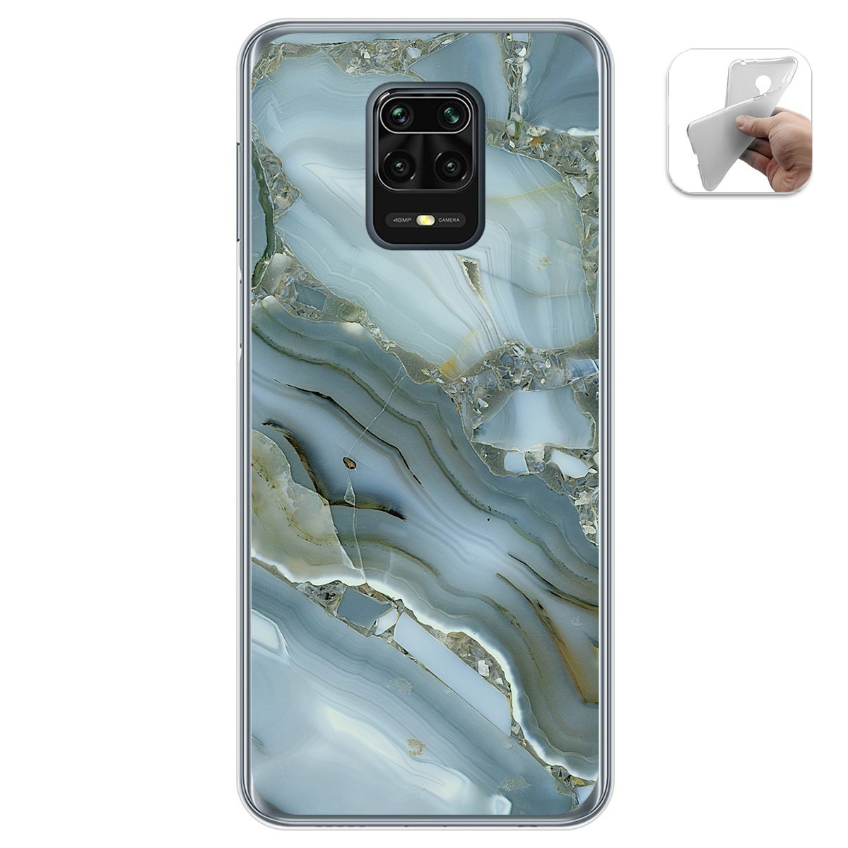 Funda Gel Tpu para Xiaomi Redmi Note 9S / Note 9 Pro diseño Mármol 09 Dibujos