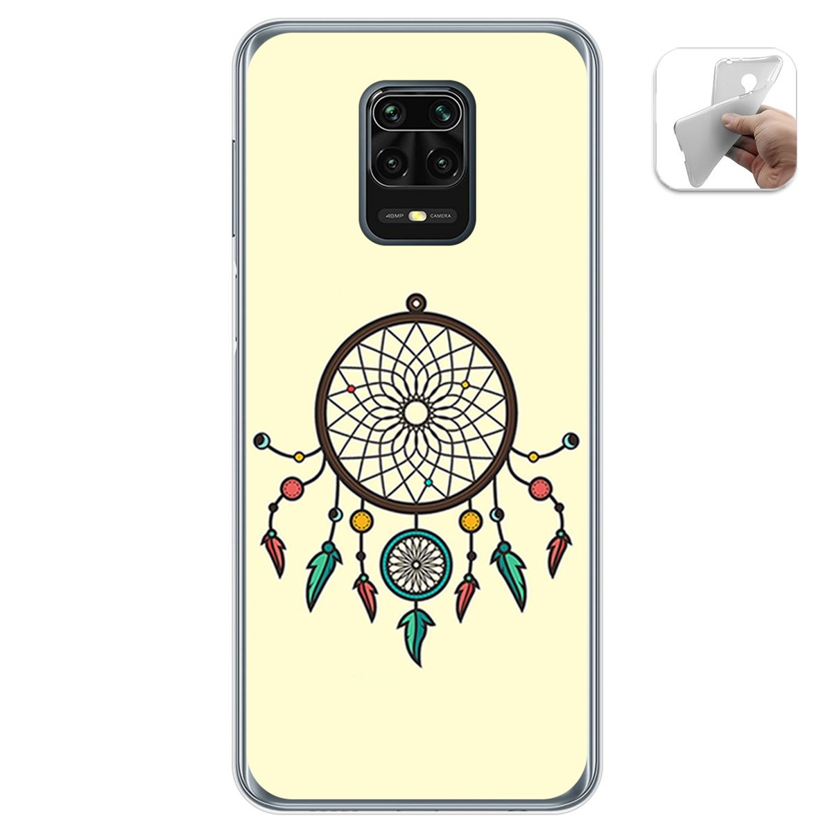 Funda Gel Tpu para Xiaomi Redmi Note 9S / Note 9 Pro diseño Atrapasueños Dibujos