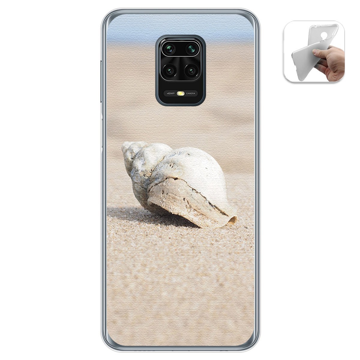 Funda Gel Tpu para Xiaomi Redmi Note 9S / Note 9 Pro diseño Concha Dibujos