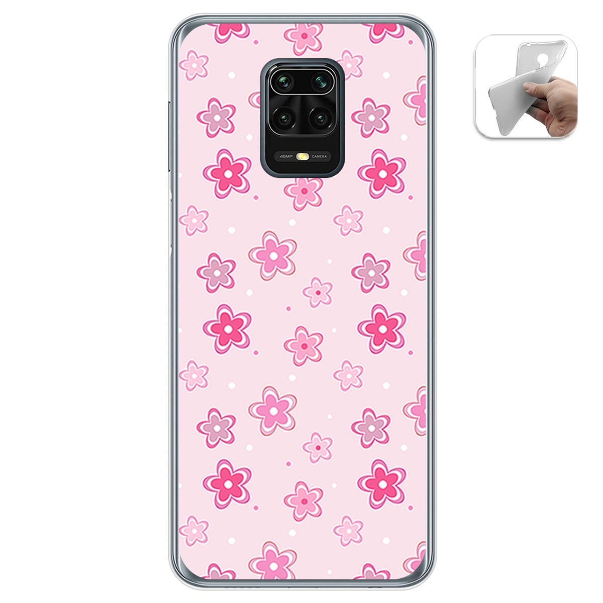 Funda Gel Tpu para Xiaomi Redmi Note 9S / Note 9 Pro diseño Flores Dibujos
