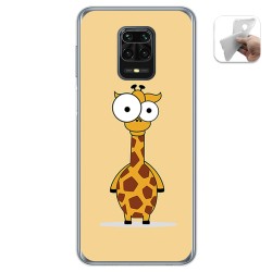 Funda Gel Tpu para Xiaomi Redmi Note 9S / Note 9 Pro diseño Jirafa Dibujos