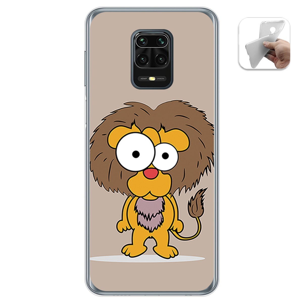 Funda Gel Tpu para Xiaomi Redmi Note 9S / Note 9 Pro diseño Leon Dibujos