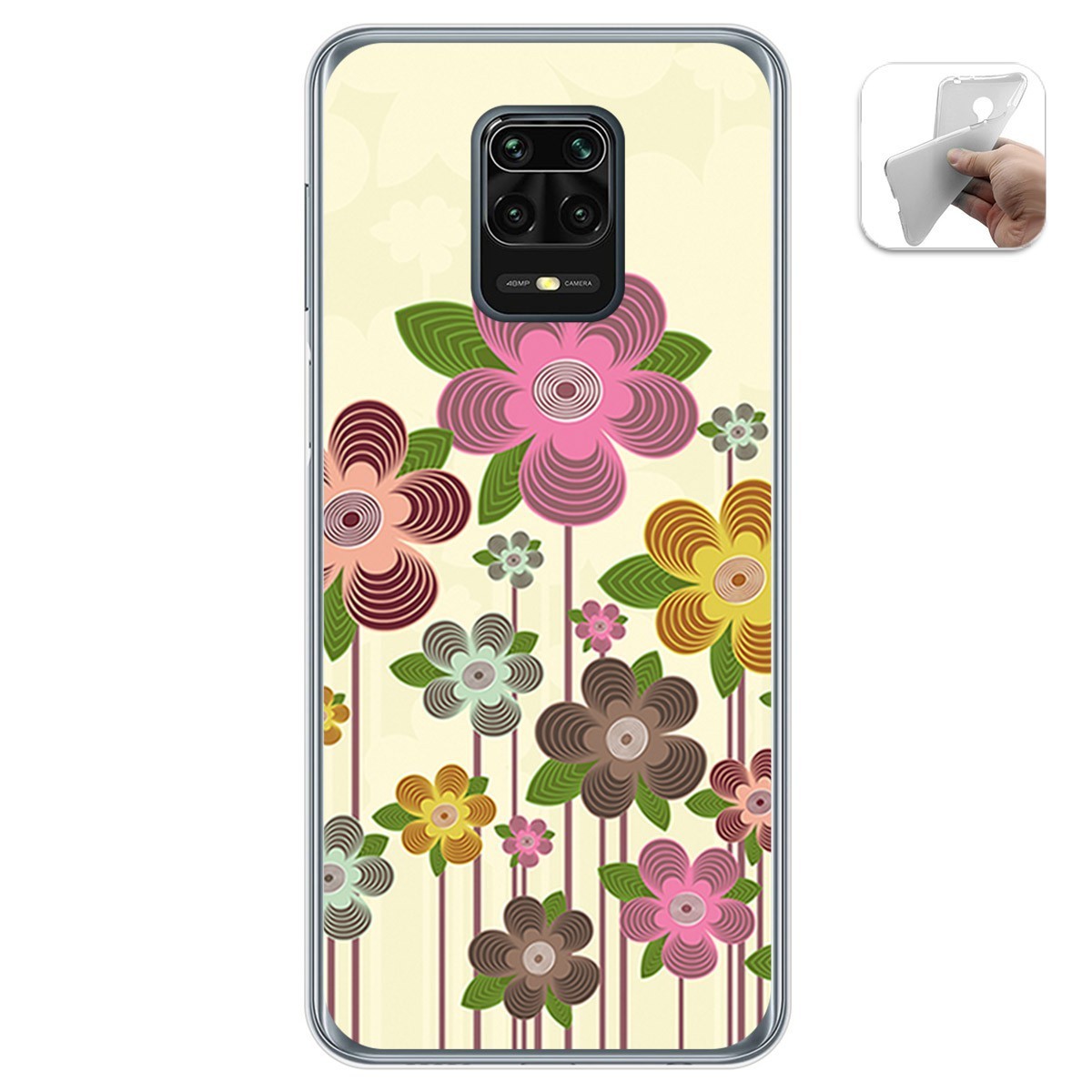 Funda Gel Tpu para Xiaomi Redmi Note 9S / Note 9 Pro diseño Primavera En Flor Dibujos