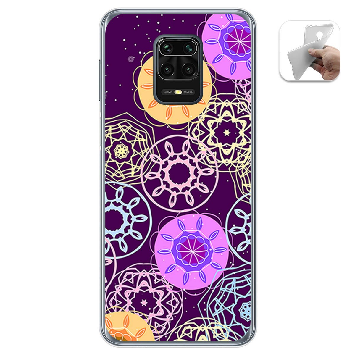 Funda Gel Tpu para Xiaomi Redmi Note 9S / Note 9 Pro diseño Radial Dibujos