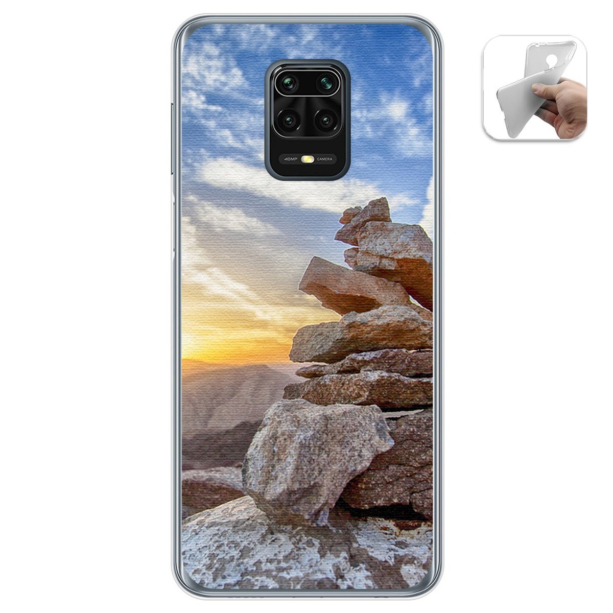 Funda Gel Tpu para Xiaomi Redmi Note 9S / Note 9 Pro diseño Sunset Dibujos