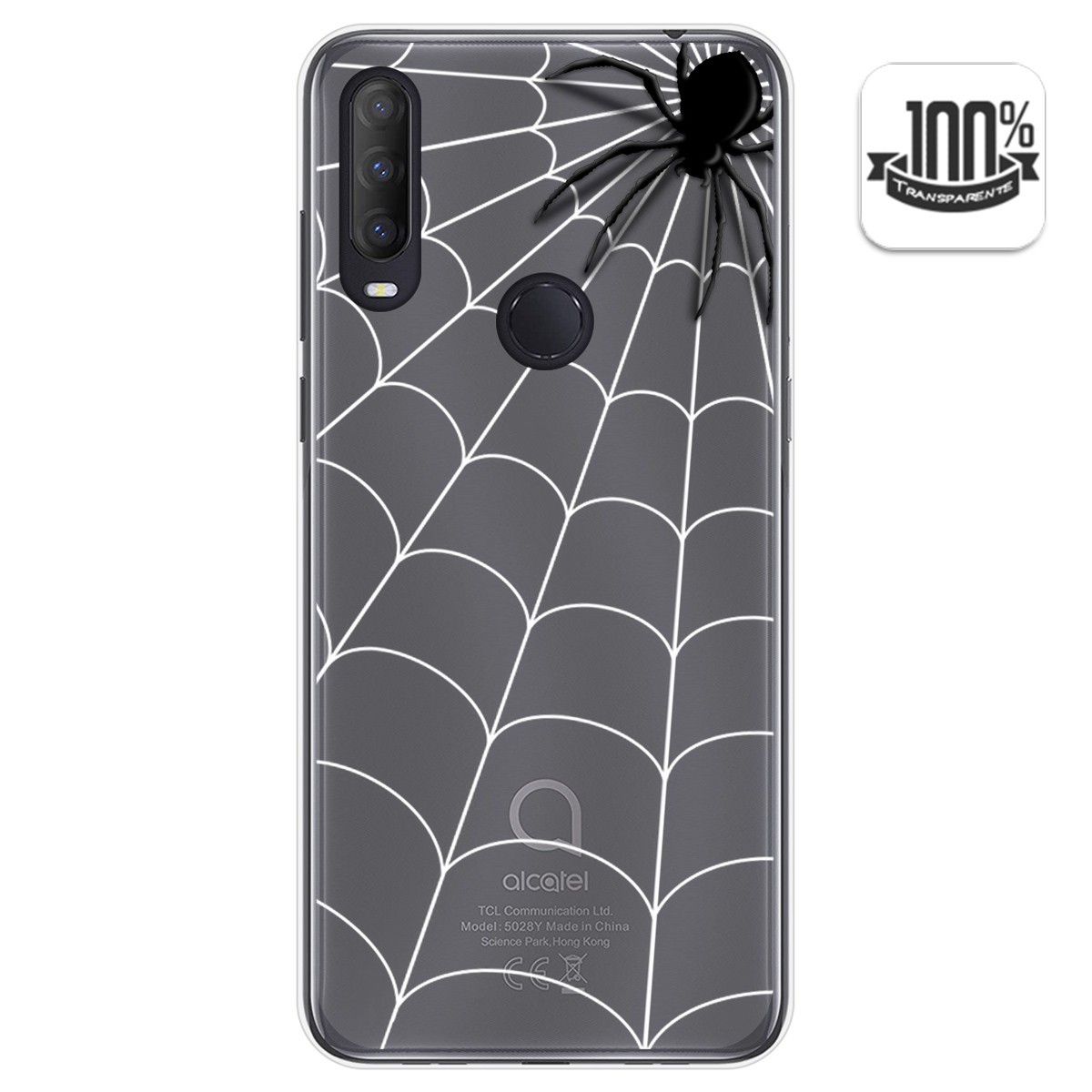 Funda Gel Transparente para Alcatel 1S 2020 / 3L 2020 diseño Araña Dibujos