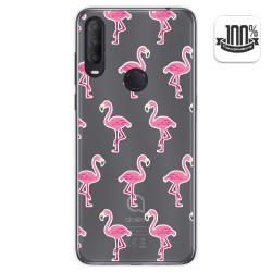 Funda Gel Transparente para Alcatel 1S 2020 / 3L 2020 diseño Flamenco Dibujos