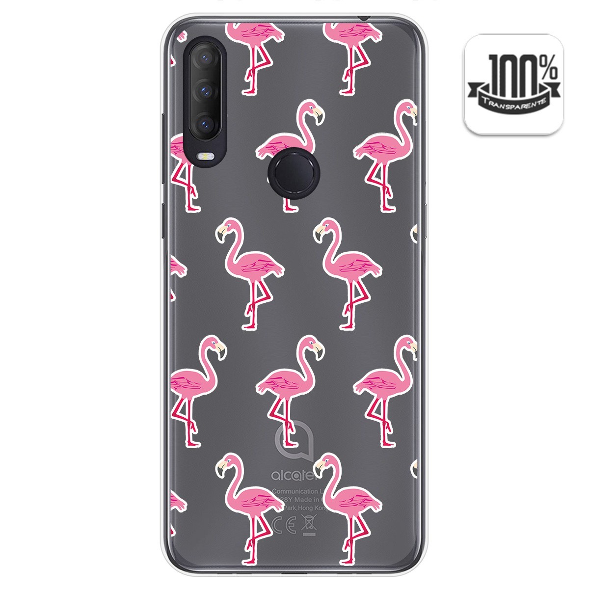 Funda Gel Transparente para Alcatel 1S 2020 / 3L 2020 diseño Flamenco Dibujos