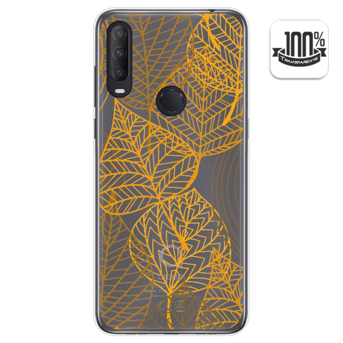 Funda Gel Transparente para Alcatel 1S 2020 / 3L 2020 diseño Hojas Dibujos