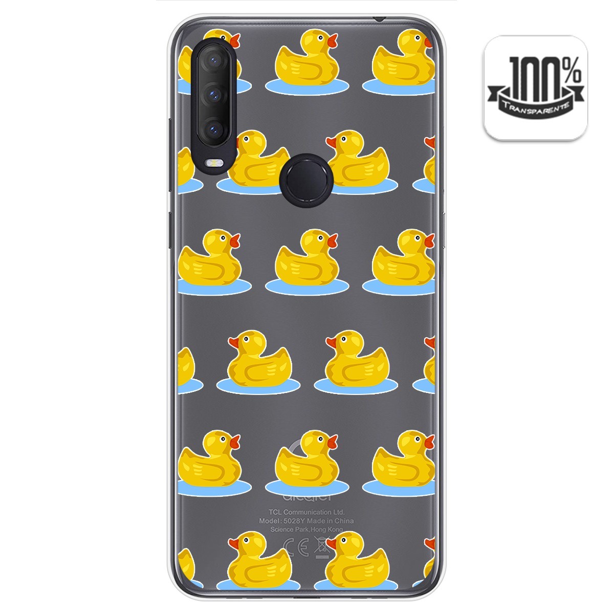 Funda Gel Transparente para Alcatel 1S 2020 / 3L 2020 diseño Pato Dibujos