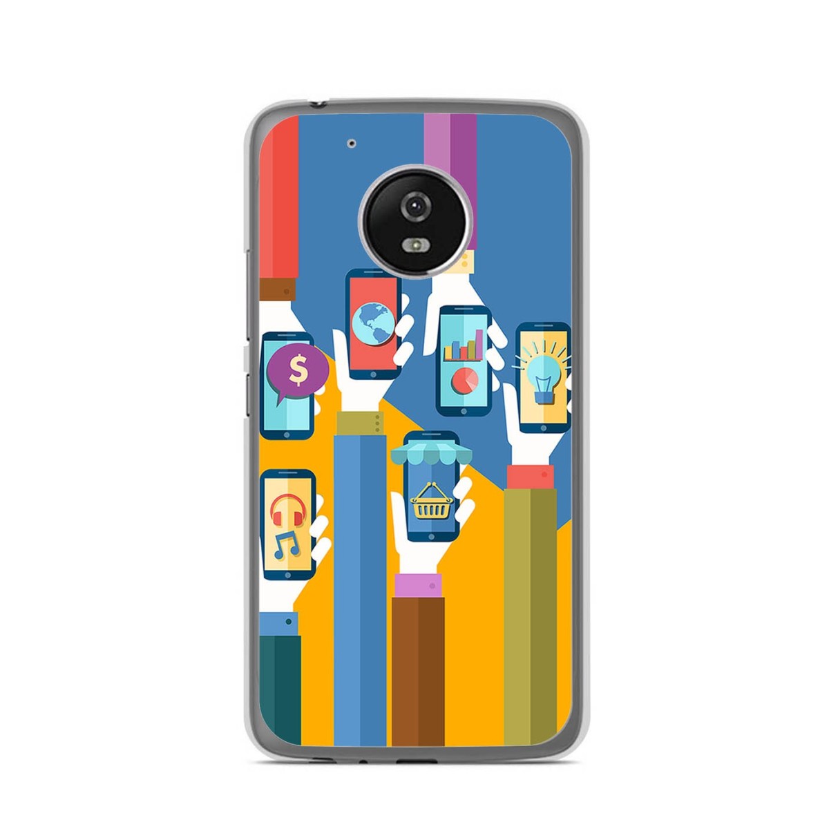 Funda Gel Tpu para Lenovo Moto G5 Diseño Apps Dibujos