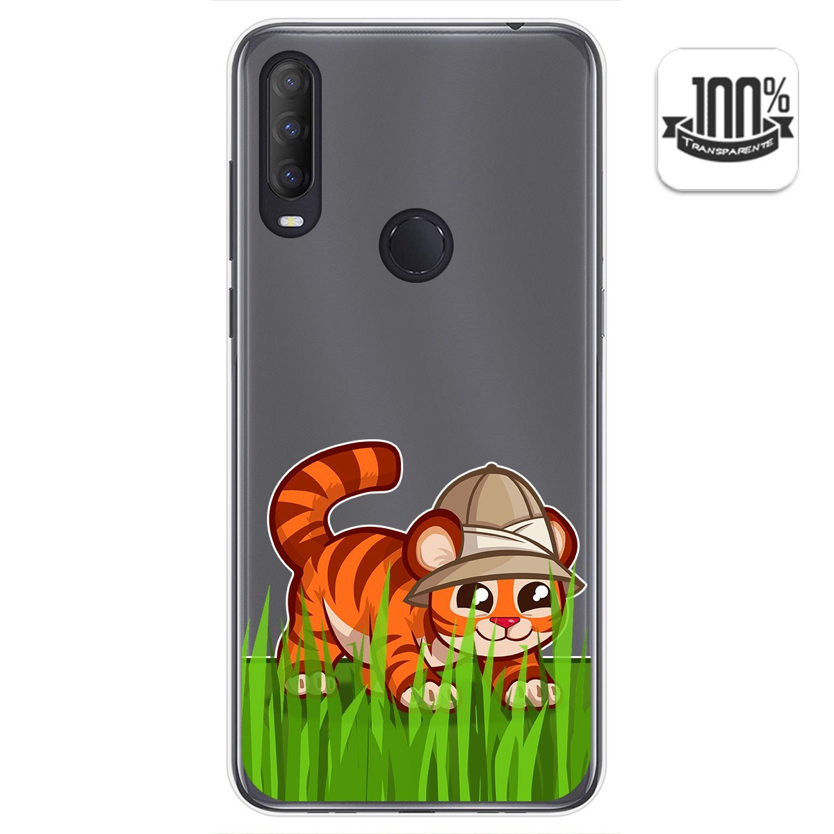 Funda Gel Transparente para Alcatel 1S 2020 / 3L 2020 diseño Tigre Dibujos
