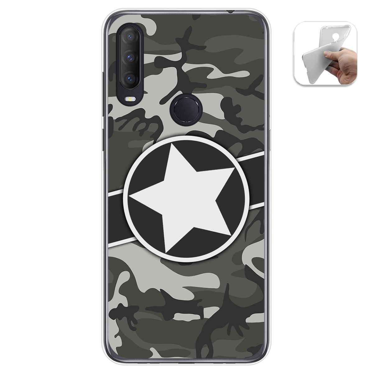Funda Gel Tpu para Alcatel 1S 2020 / 3L 2020 diseño Camuflaje 02 Dibujos