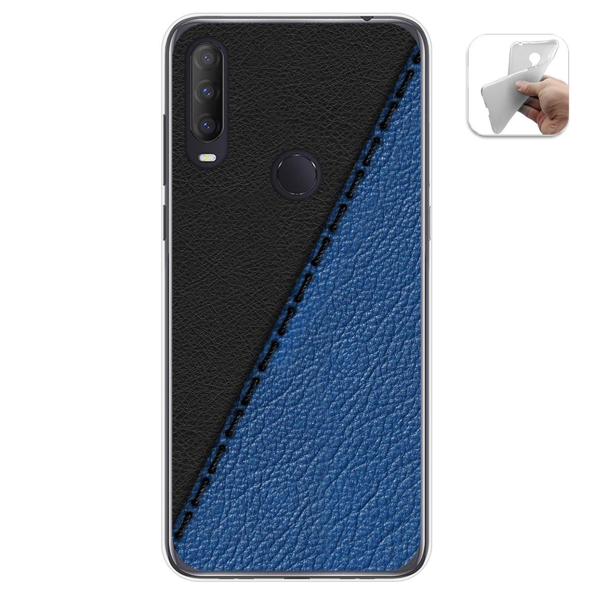 Funda Gel Tpu para Alcatel 1S 2020 / 3L 2020 diseño Cuero 02 Dibujos