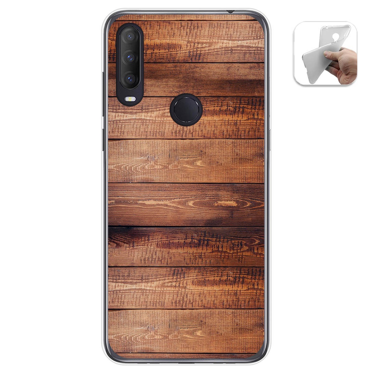Funda Gel Tpu para Alcatel 1S 2020 / 3L 2020 diseño Madera 02 Dibujos