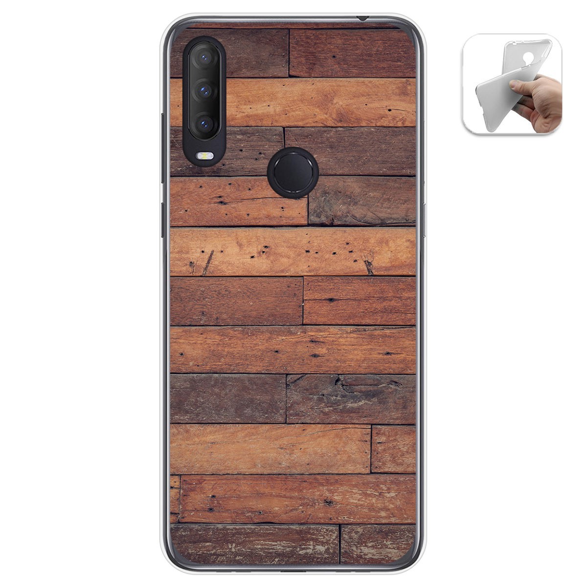 Funda Gel Tpu para Alcatel 1S 2020 / 3L 2020 diseño Madera 03 Dibujos