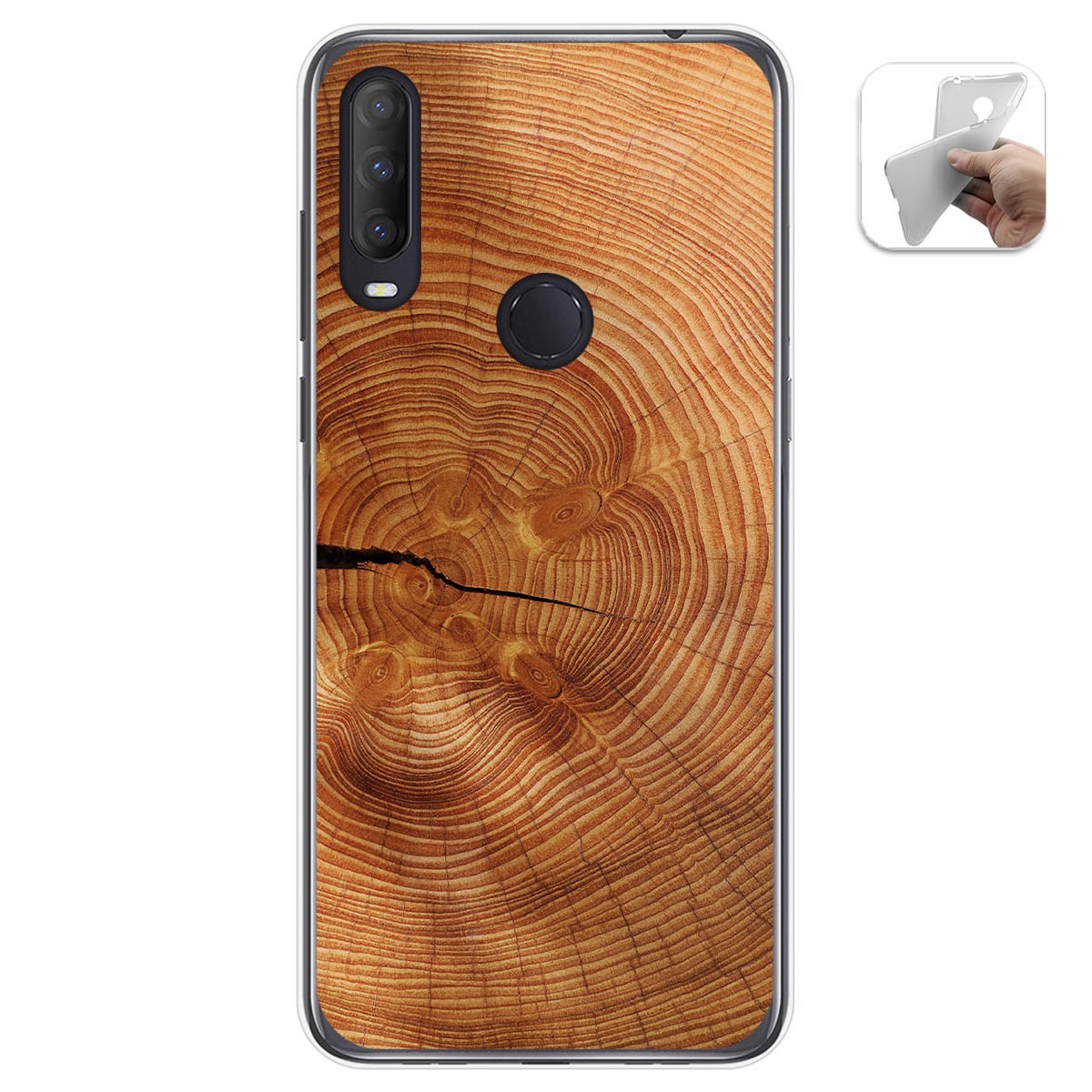 Funda Gel Tpu para Alcatel 1S 2020 / 3L 2020 diseño Madera 04 Dibujos