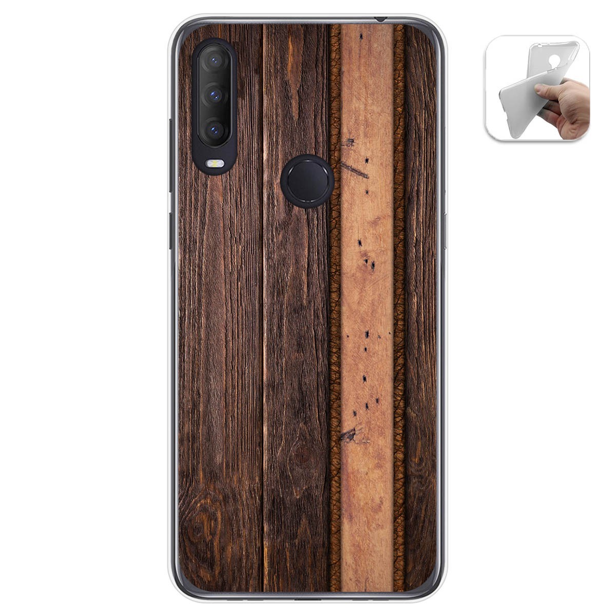 Funda Gel Tpu para Alcatel 1S 2020 / 3L 2020 diseño Madera 05 Dibujos
