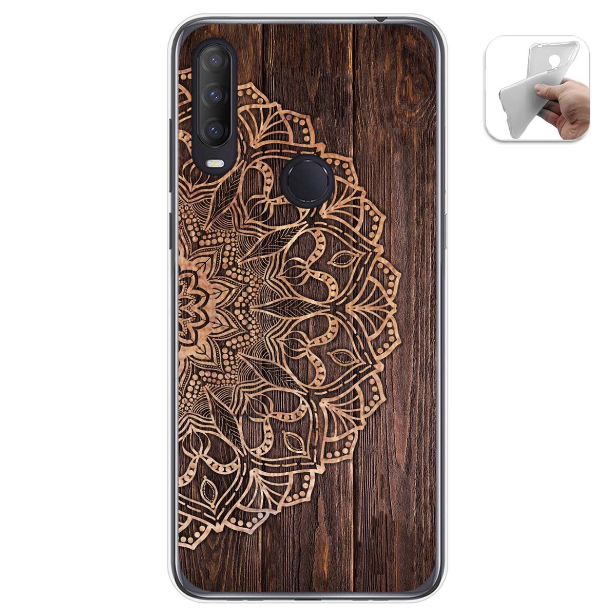 Funda Gel Tpu para Alcatel 1S 2020 / 3L 2020 diseño Madera 06 Dibujos
