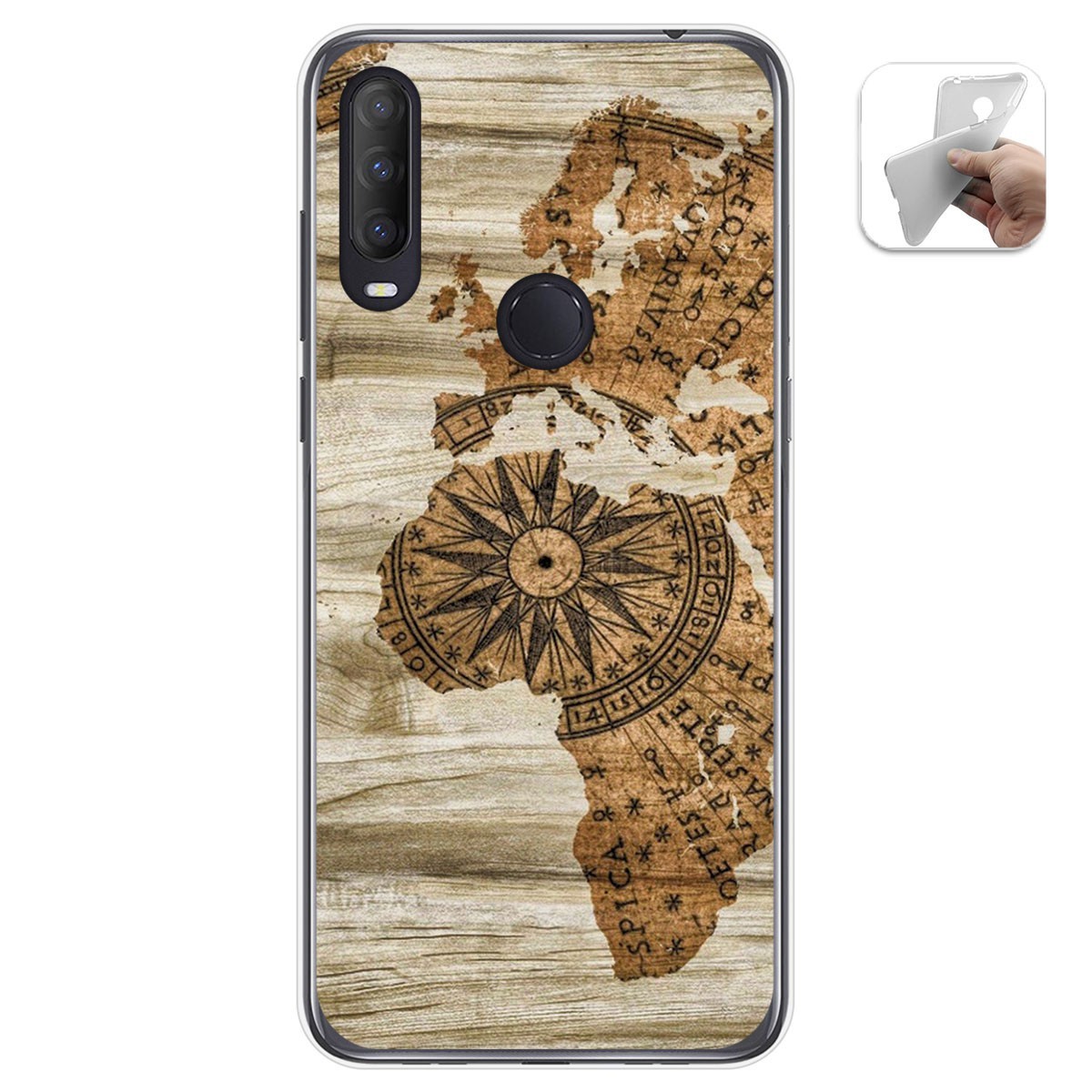 Funda Gel Tpu para Alcatel 1S 2020 / 3L 2020 diseño Madera 07 Dibujos