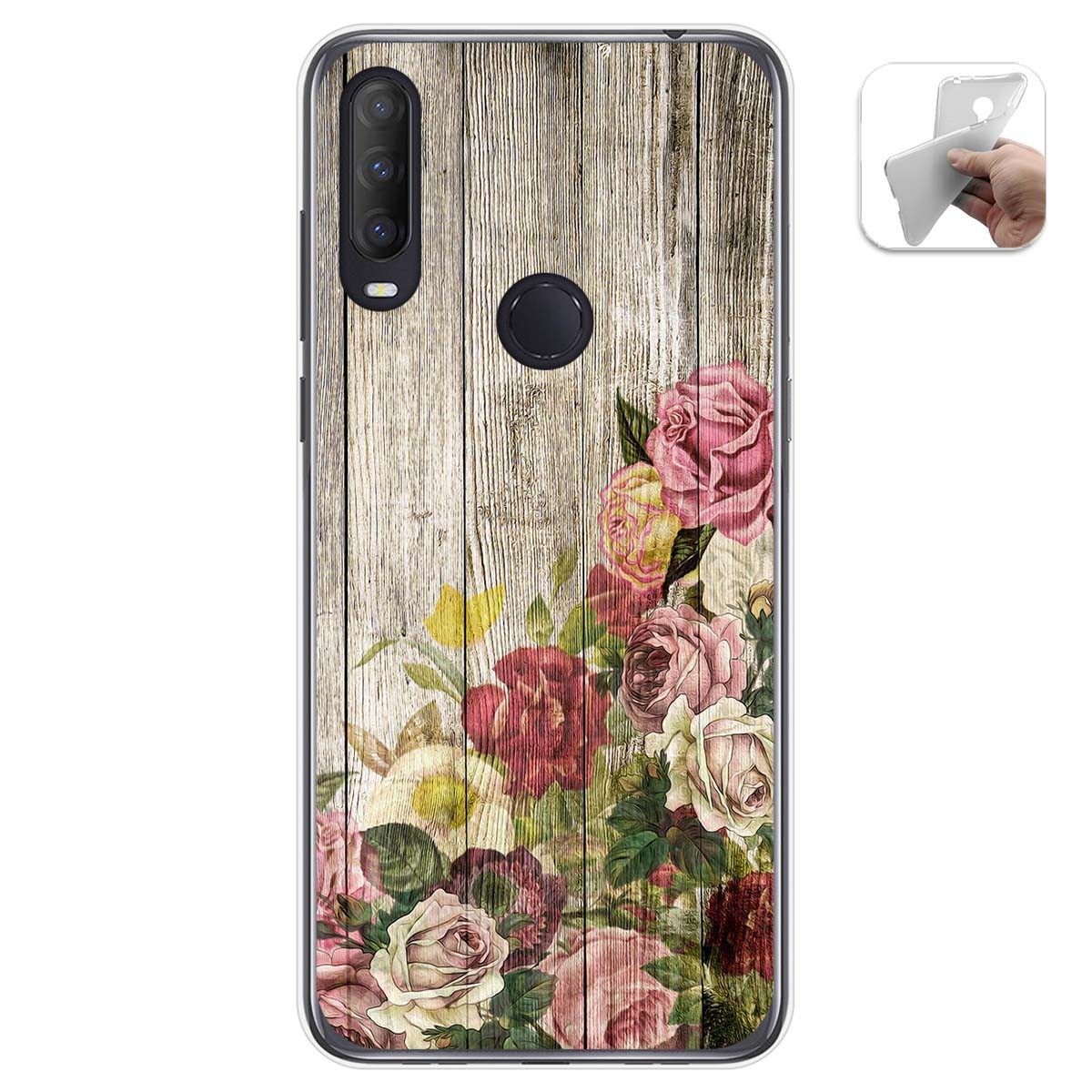Funda Gel Tpu para Alcatel 1S 2020 / 3L 2020 diseño Madera 08 Dibujos