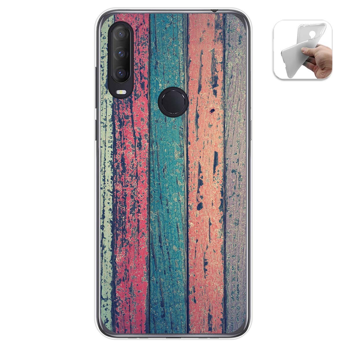 Funda Gel Tpu para Alcatel 1S 2020 / 3L 2020 diseño Madera 10 Dibujos