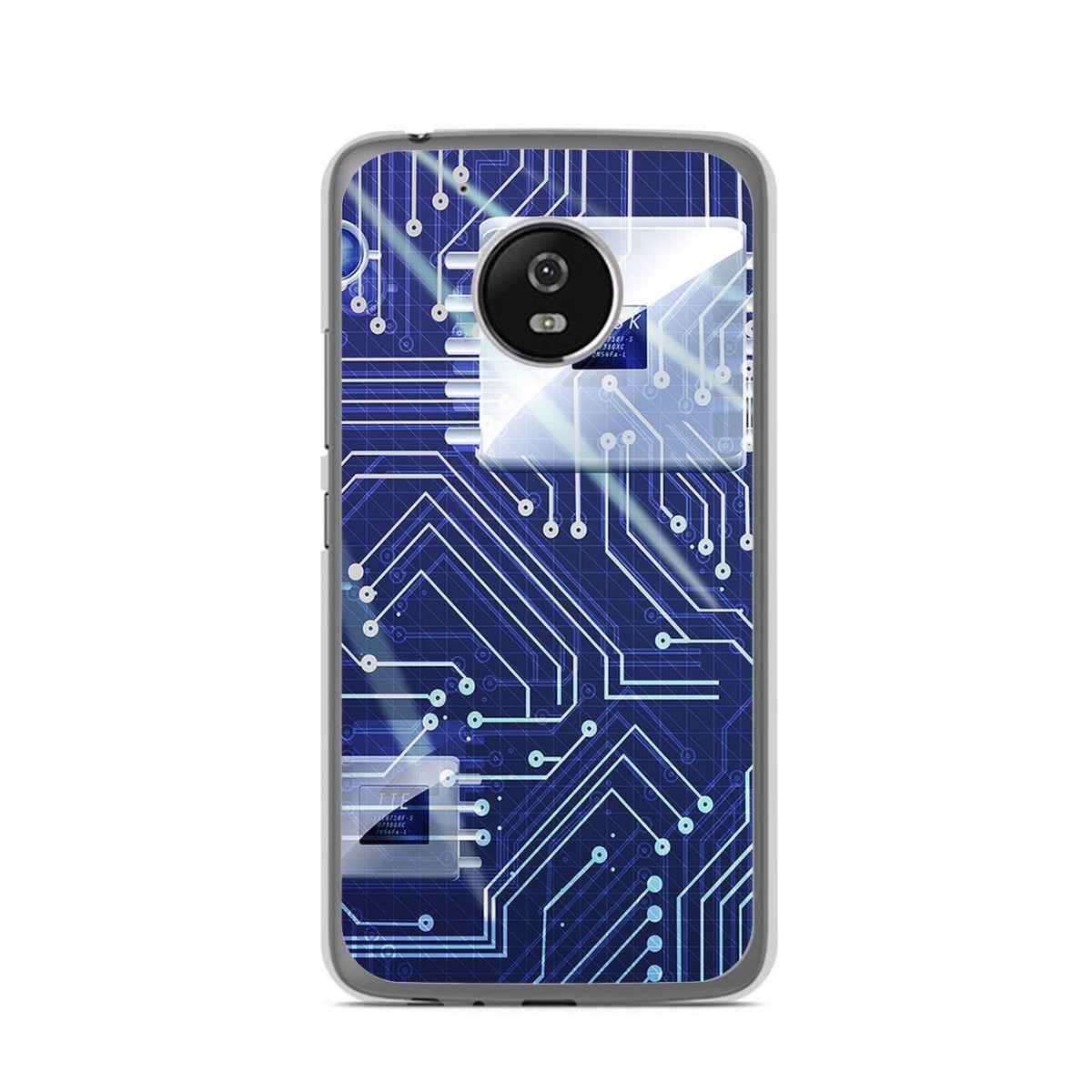 Funda Gel Tpu para Lenovo Moto G5 Diseño Circuito Dibujos