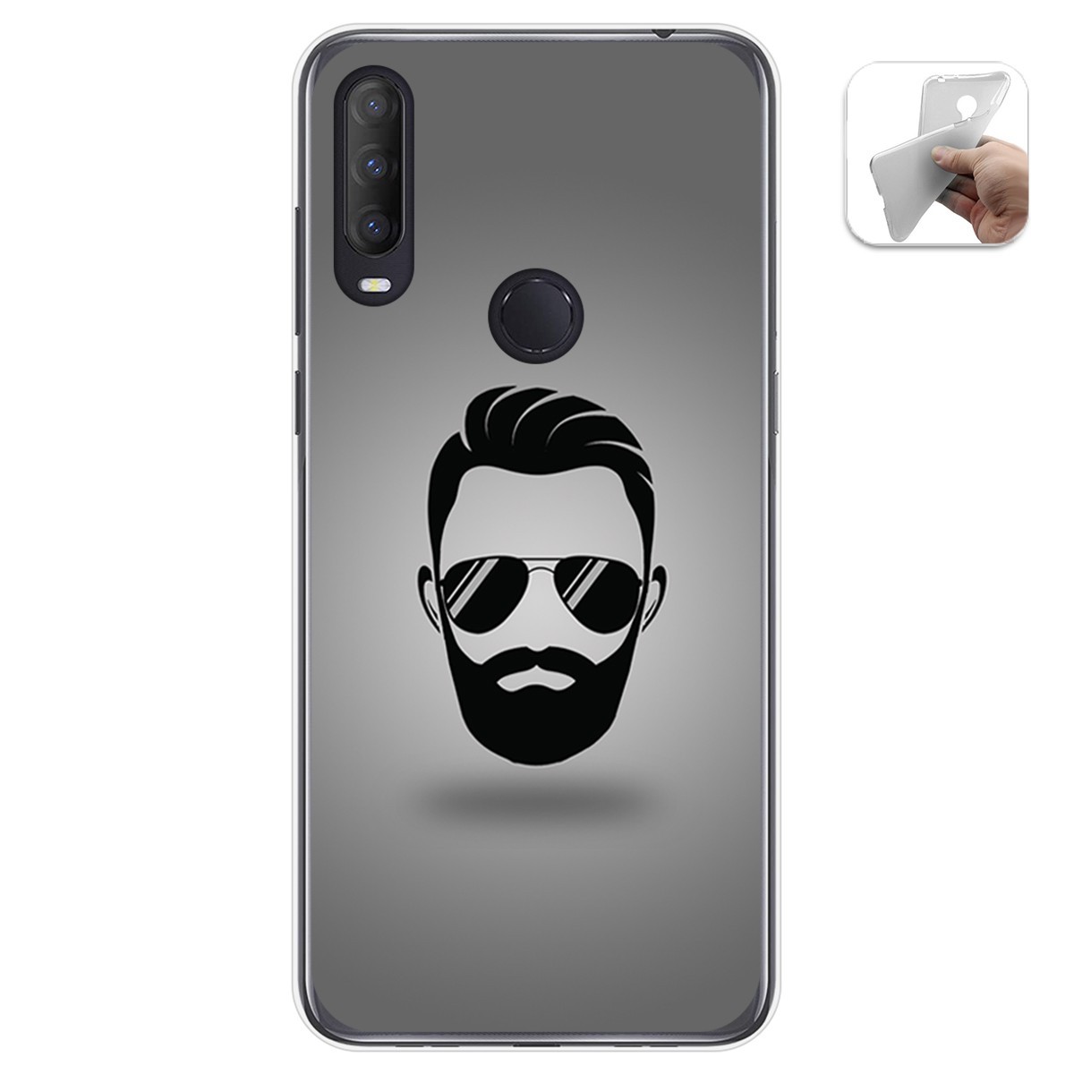 Funda Gel Tpu para Alcatel 1S 2020 / 3L 2020 diseño Barba Dibujos