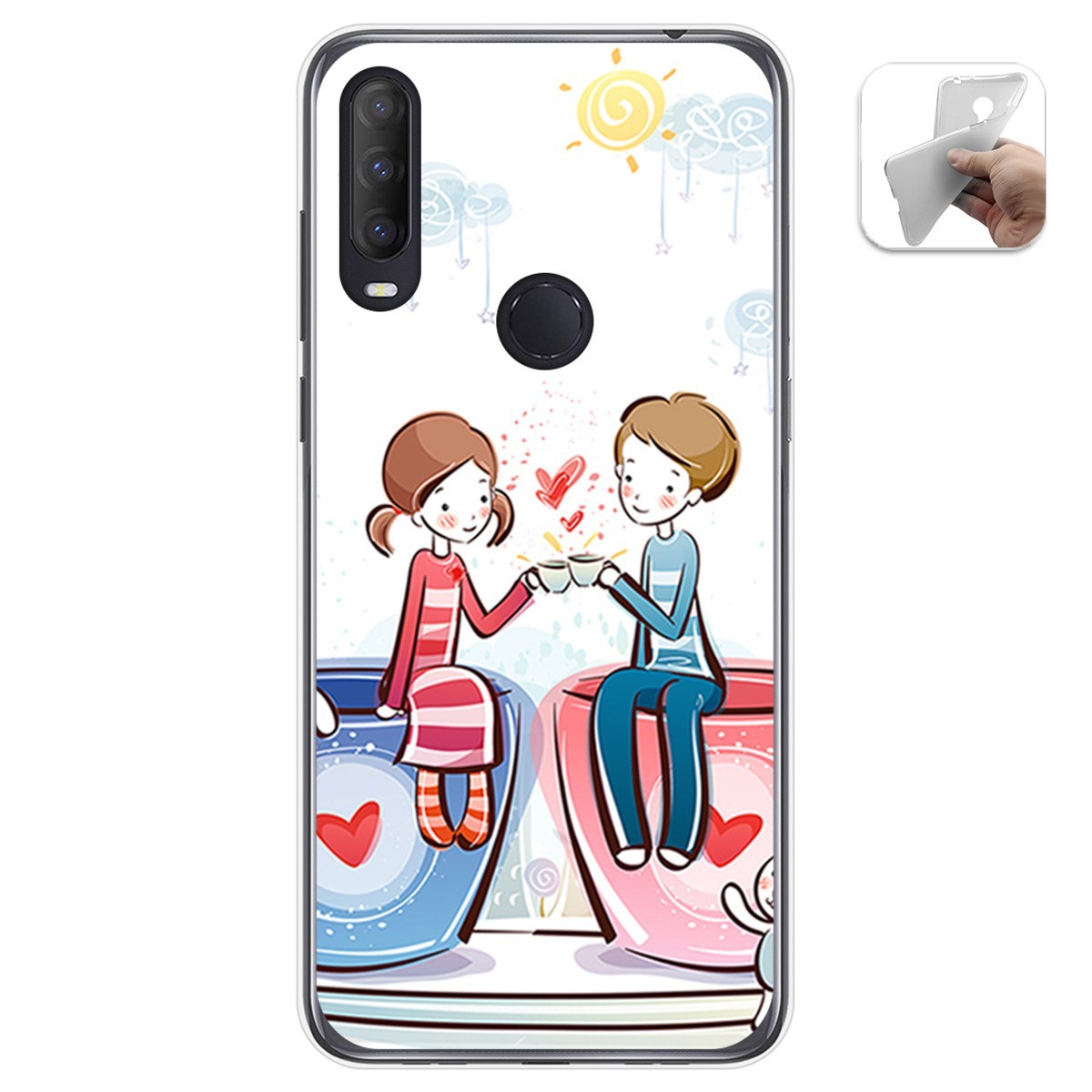 Funda Gel Tpu para Alcatel 1S 2020 / 3L 2020 diseño Café Dibujos