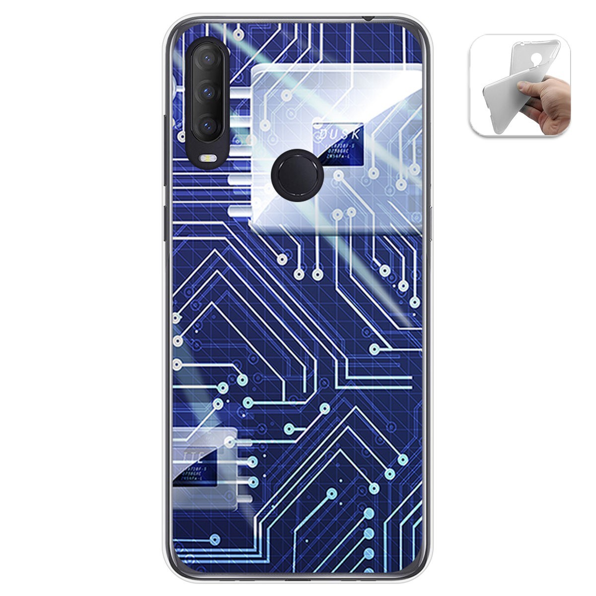 Funda Gel Tpu para Alcatel 1S 2020 / 3L 2020 diseño Circuito Dibujos