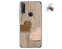 Funda Gel Tpu para Alcatel 1S 2020 / 3L 2020 diseño Corazones Madera Dibujos