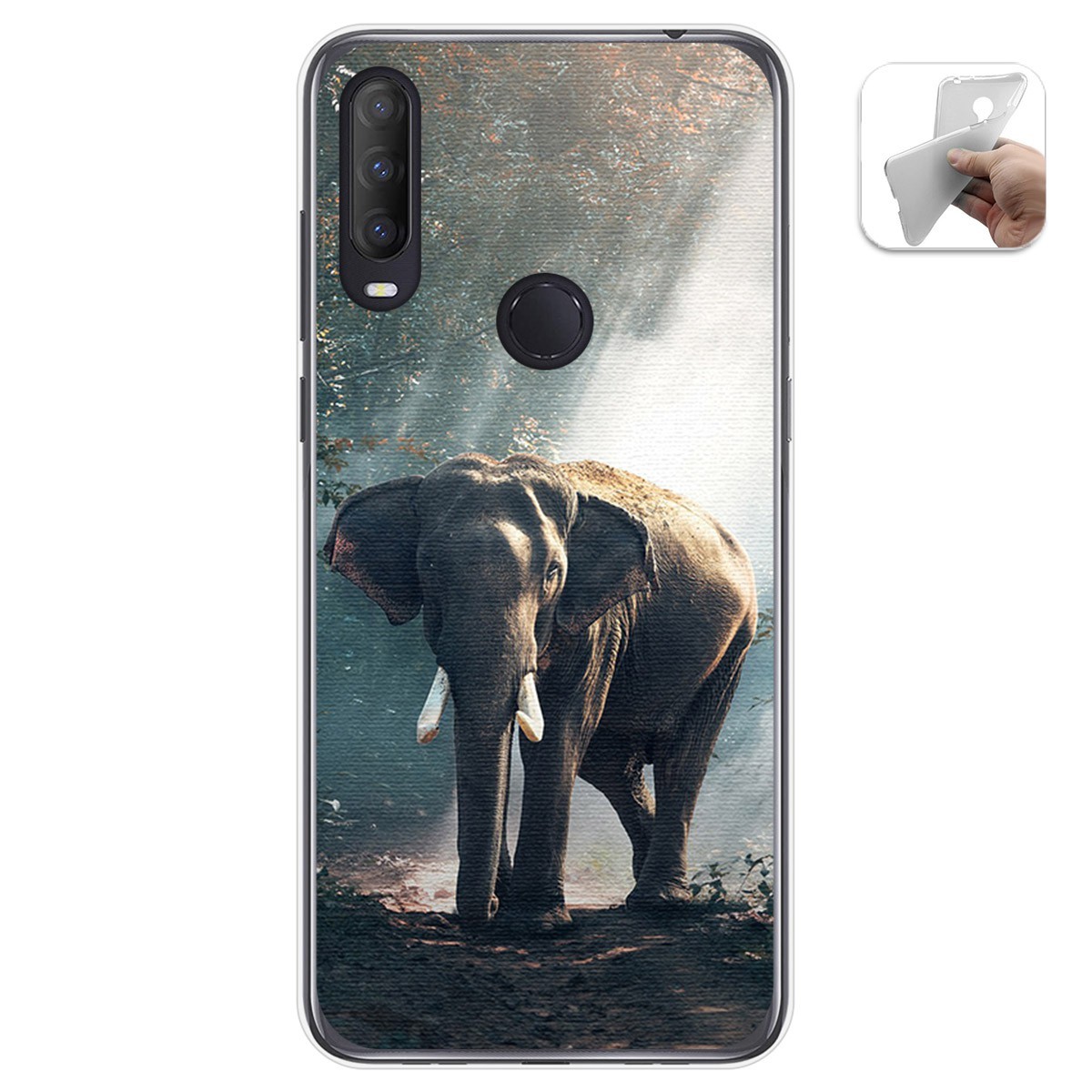 Funda Gel Tpu para Alcatel 1S 2020 / 3L 2020 diseño Elefante Dibujos